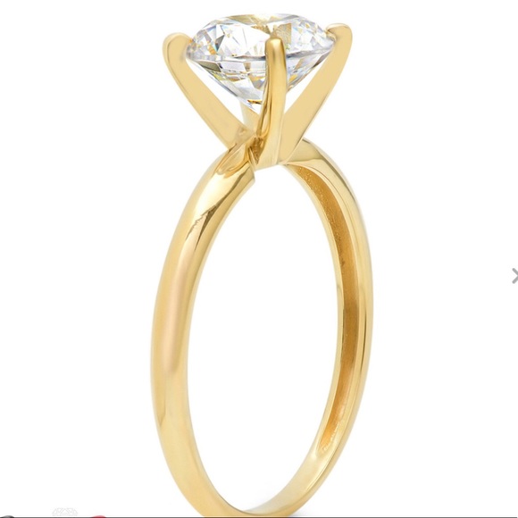 2.85 Ct Round Solitaire 14K Yellow Gold Ring - Picture 2 of 5